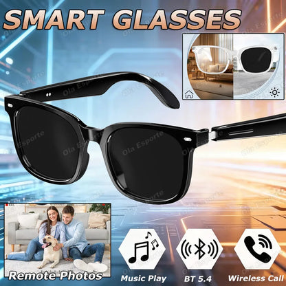 Photosensitive Color Change Smart Glasses Camera Control Voice Calls Music Player UV Anti-Blue Light Sunglasses Smartglasses