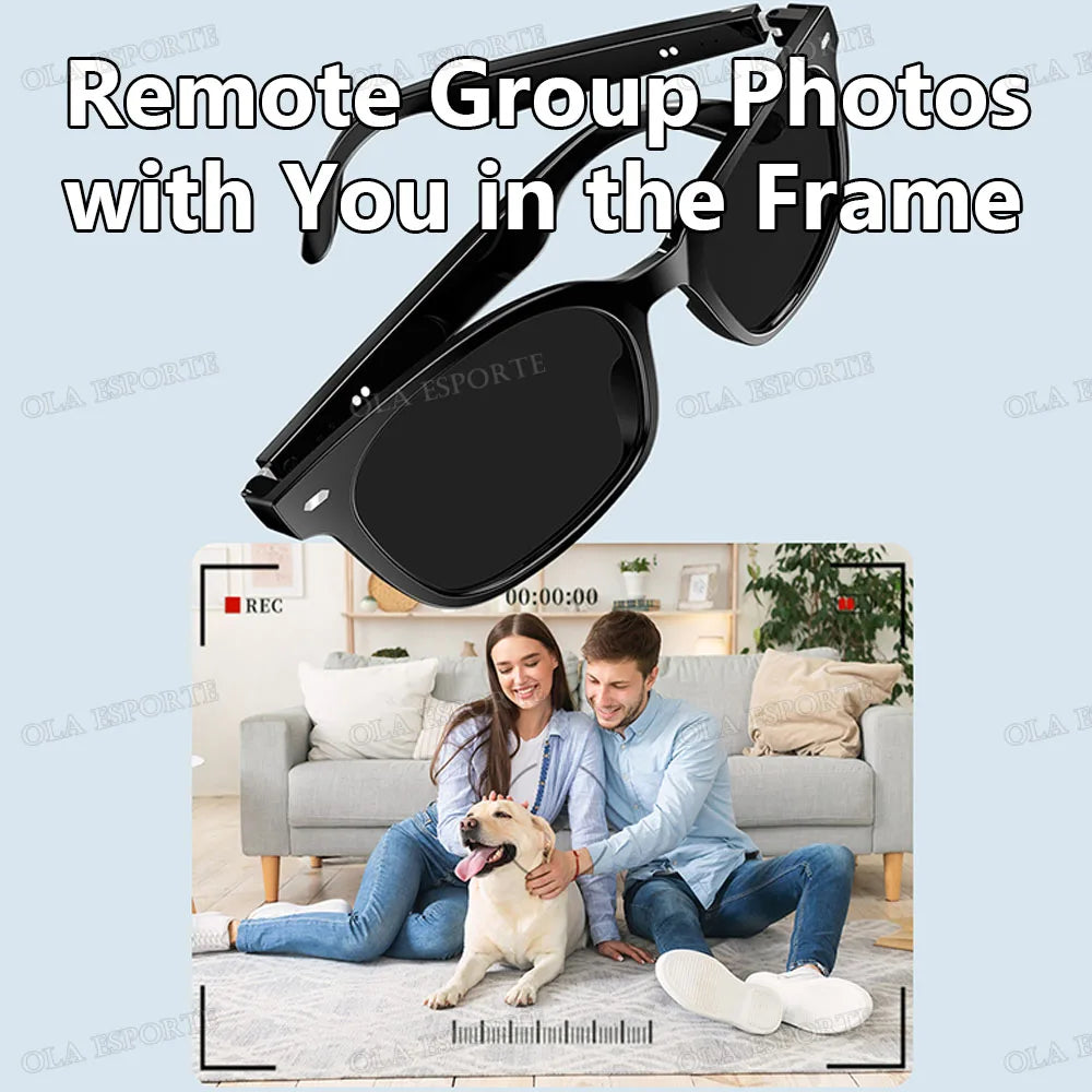 Photosensitive Color Change Smart Glasses Camera Control Voice Calls Music Player UV Anti-Blue Light Sunglasses Smartglasses
